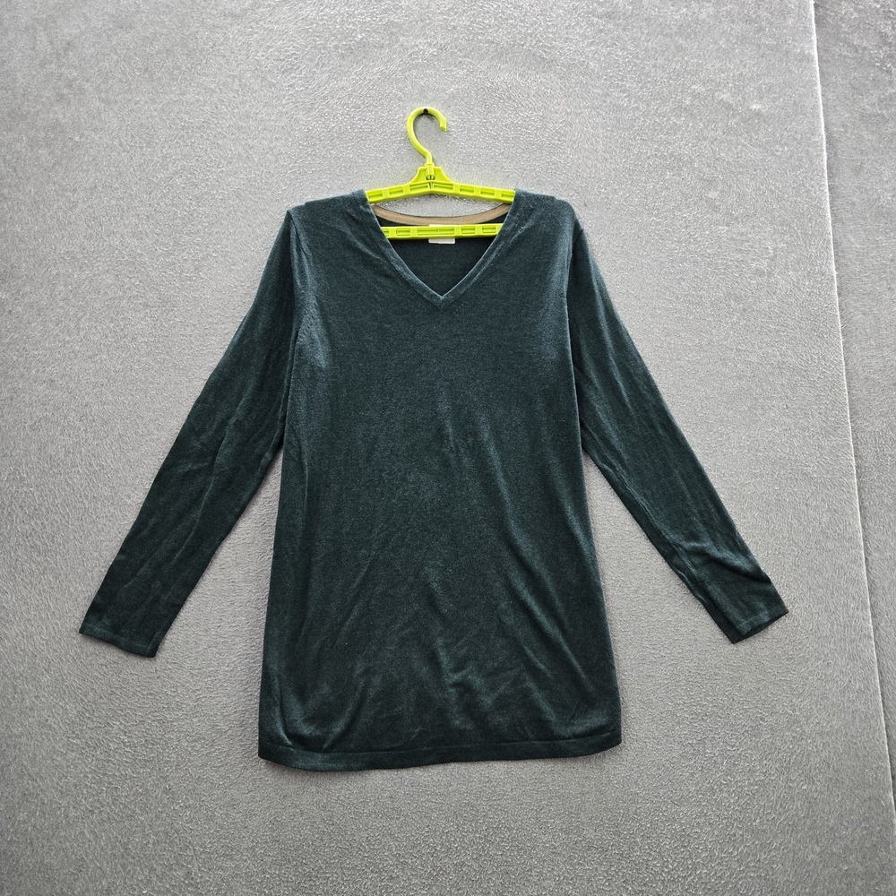 J. Jill Women Shirt M Green V-Neck Pullover Long Sleeve Tunic